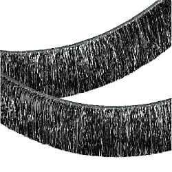 Растяжка бахрома 20см х 1,8м, металлик черный