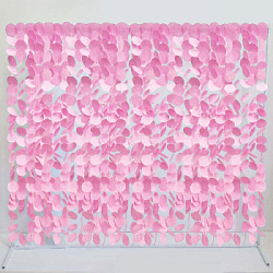 Занавес из бумажных кругов на нитях 5 шт х 2 м, светло-розовый