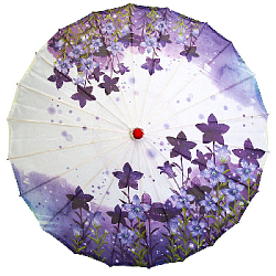 Китайский тканевый зонтик цветочный с кисточкой 82х54см, №5