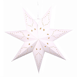 Звезда семиконечная бумажная 75 см, Звезды и точки, белый