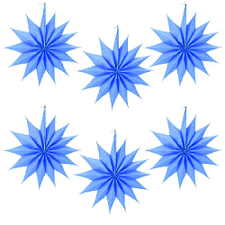 Набор фантов Звезды 30 см х 6 шт, синий